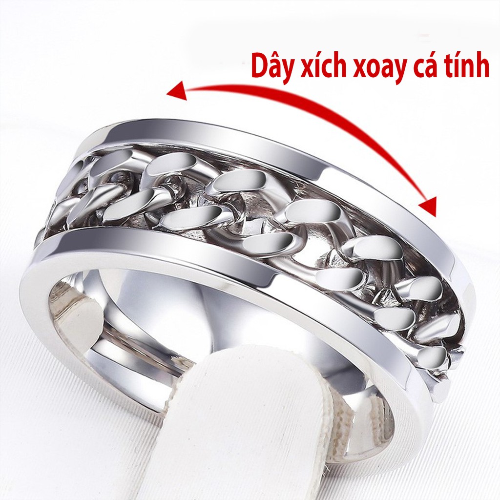 Nhẫn khui bia nam nữ dây xích xoay phong cách trẻ trung cá tính - Tooxy