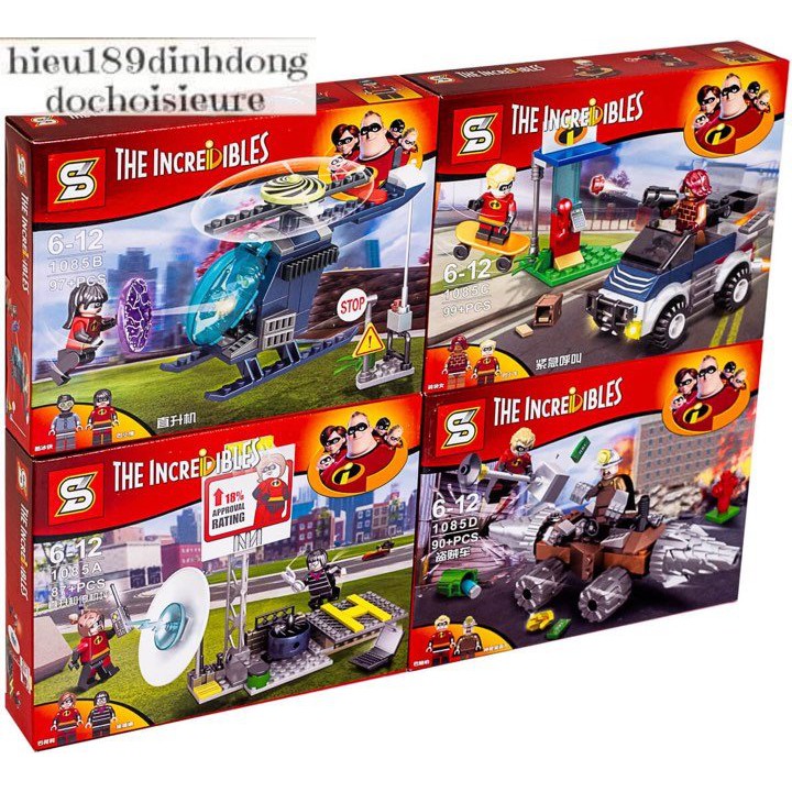 lắp ráp xếp hình lego city siêu anh hùng 1085 : Gia đình siêu nhân the incredible (Khách hàng chat chọn mẫu theo ảnh 2)