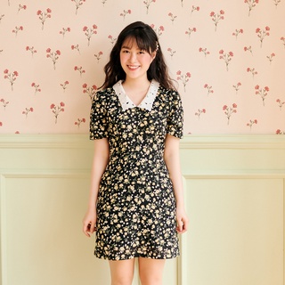 BLEUBIRD Đầm Sydney cổ thêu hoa