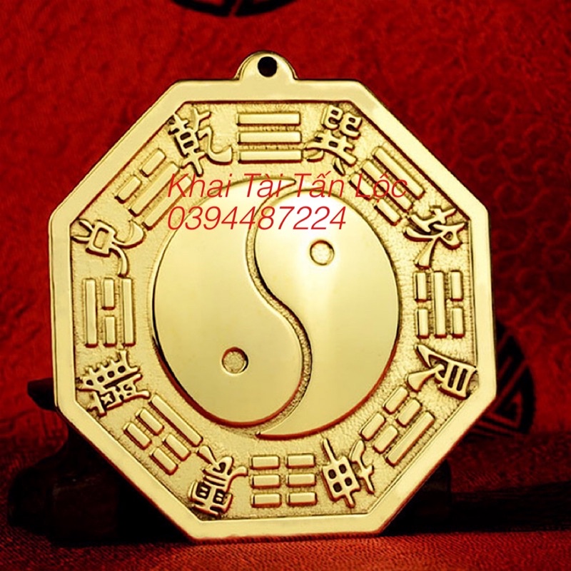 Gương tiên thiên bát quái thái cực bằng đồng 14cm trấn Trạch , hoá sát , bình an