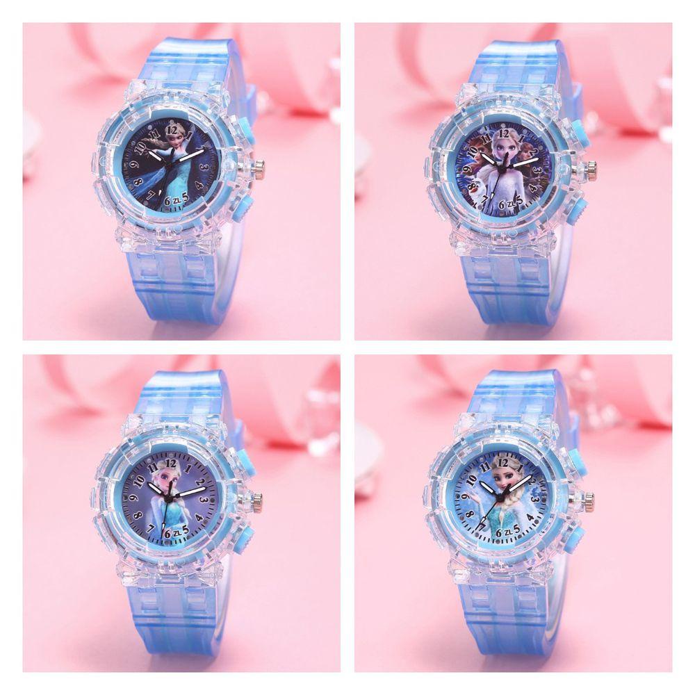 Đồng Hồ Đeo Tay Có Đèn Flash In Hình Elsa Dễ Thương Cho Bé