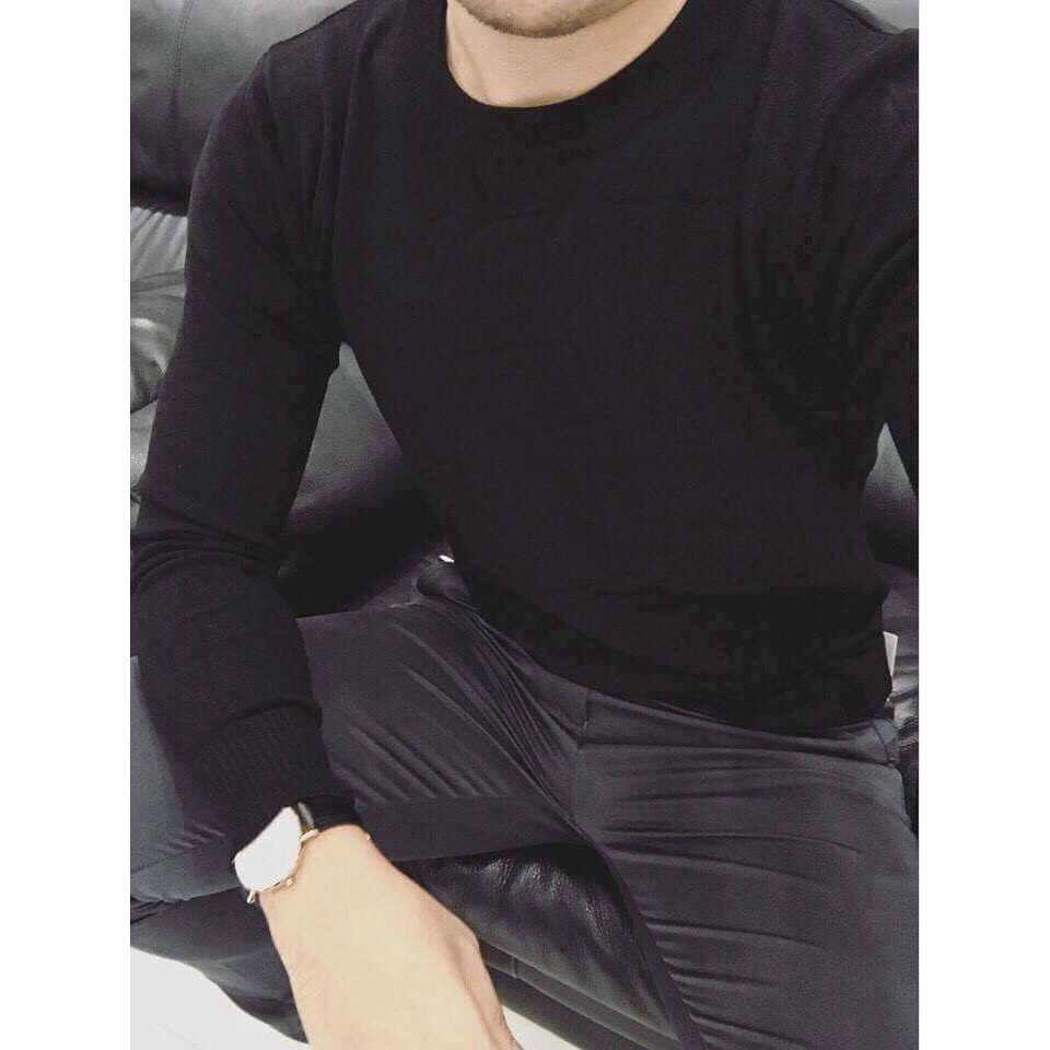 Áo len trơn cổ tròn nam màu trắng dày dặn dáng ôm nhẹ phù hợp cho cả nam và nữ hoặc làm áo đôi