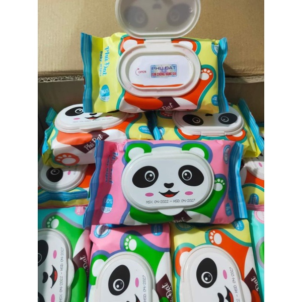 Khăn giấy ướt baby Phú Đạt siêu dai,mền mịn cho bé mix nhiều màu