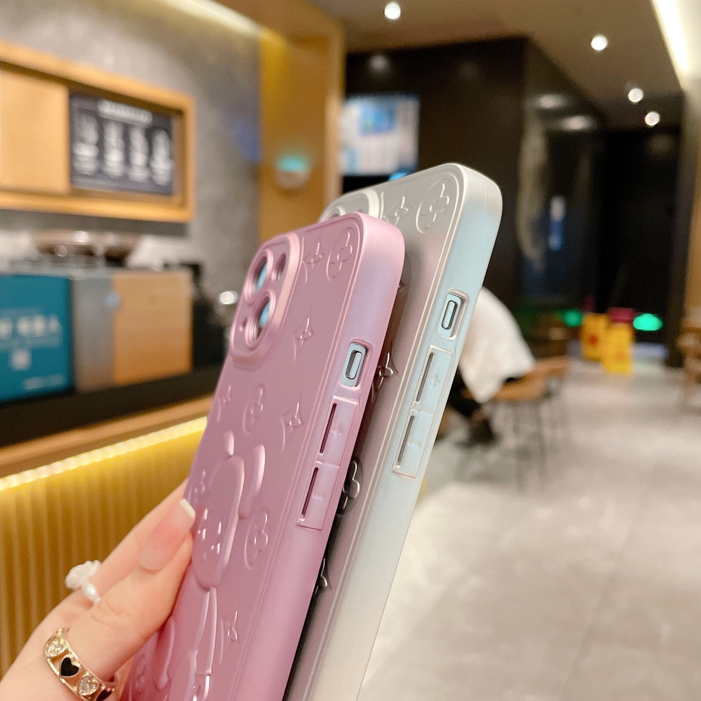 Ốp Điện Thoại Mềm Mạ Hình Gấu 3D Cho 13 Pro Max 12 11 Pro Max X XR 8 7 Plus