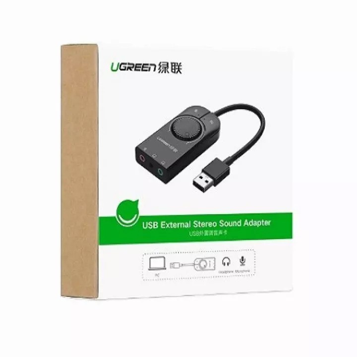 Bộ chuyển đổi âm thanh UGREEN CM129 | Chuyển từ USB sang 3 cổng 3.5mm | Chip SSS1629 DAC 48KHz/16bit | Bảo hành 18 tháng