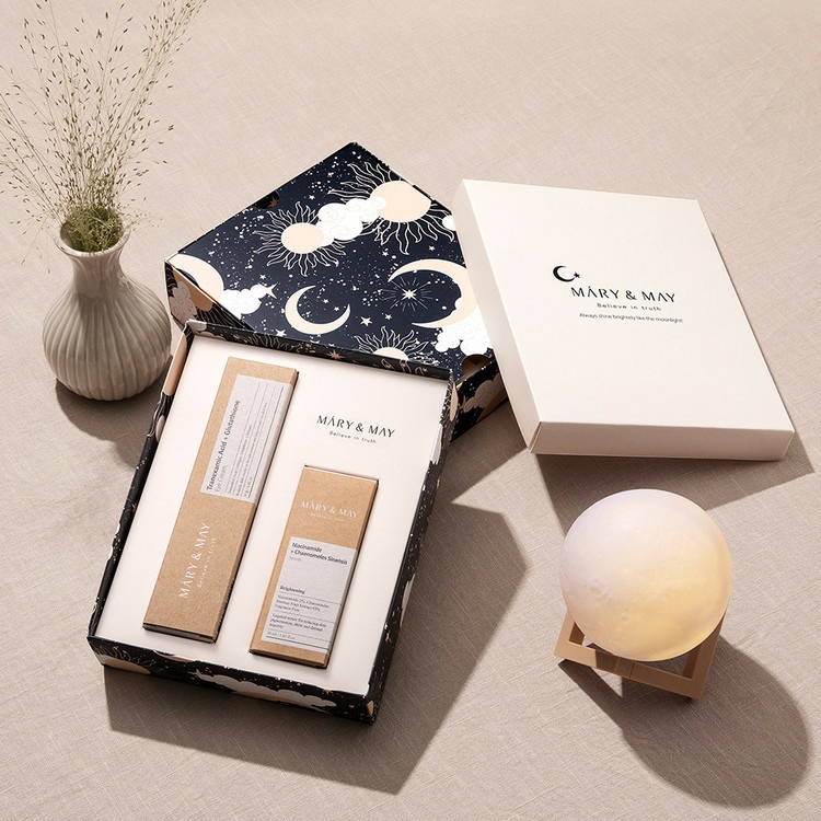Set serum và kem mắt dưỡng trắng MARY & MAY BE BRIGHTER GIFT SET