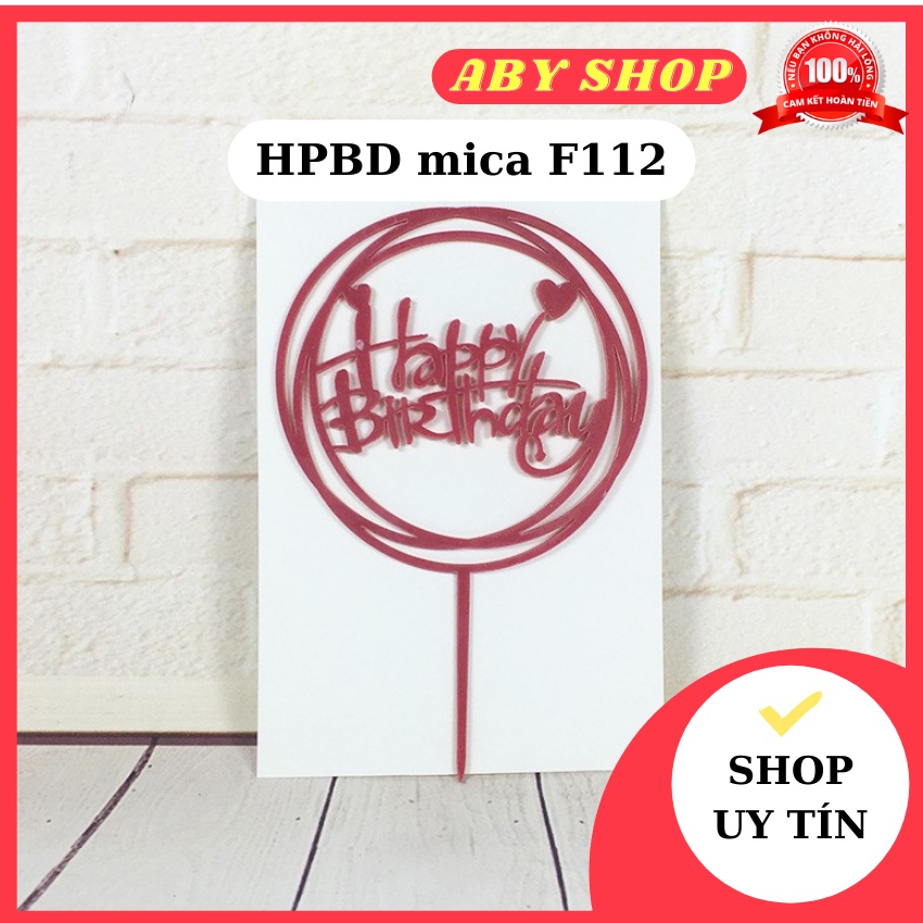 Thẻ decor chữ mica F112 ⚡ HÀNG CAO CẤP ⚡ thẻ decor, topper trang trí bánh sinh nhật chữ mica Happy Brithday