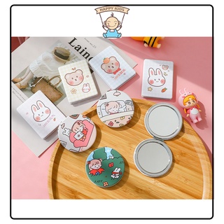 Gương cầm tay mini 2 mặt bỏ túi chắc chắn, Gương cầm tay mini Hàn Quốc siêu cute