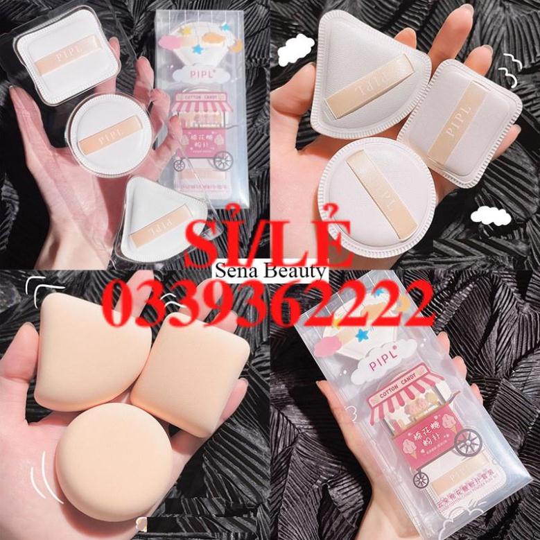 [ CHÍNH HÃNG ] Bộ 3 mút trang điểm vuông tròn tam giác Squid Game Trò Chơi Con Mực PIPL Sena Beauty  HAIANHSHOP