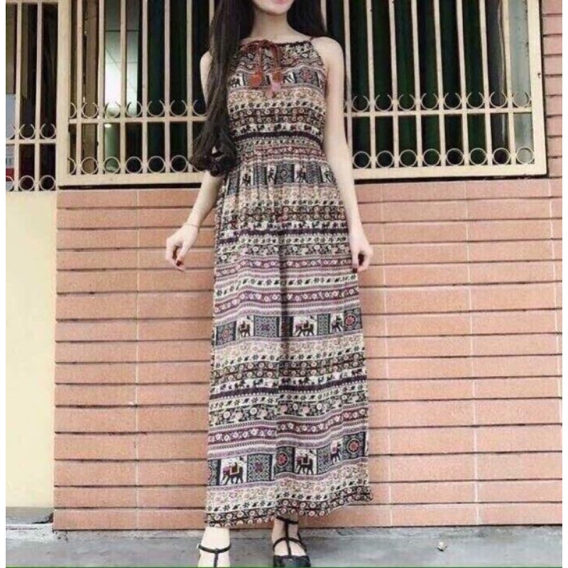 Đầm maxi thổ cẩm xinh | BigBuy360 - bigbuy360.vn