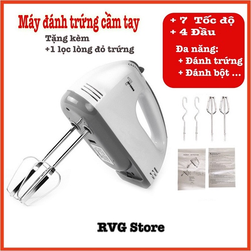 [ LOẠI 1 ] Máy Đánh Trứng Cầm Tay Mini Cao Cấp 7 Tốc Độ Cực Mạnh - Hoạt Động Êm Ái bảo hành 12 tháng