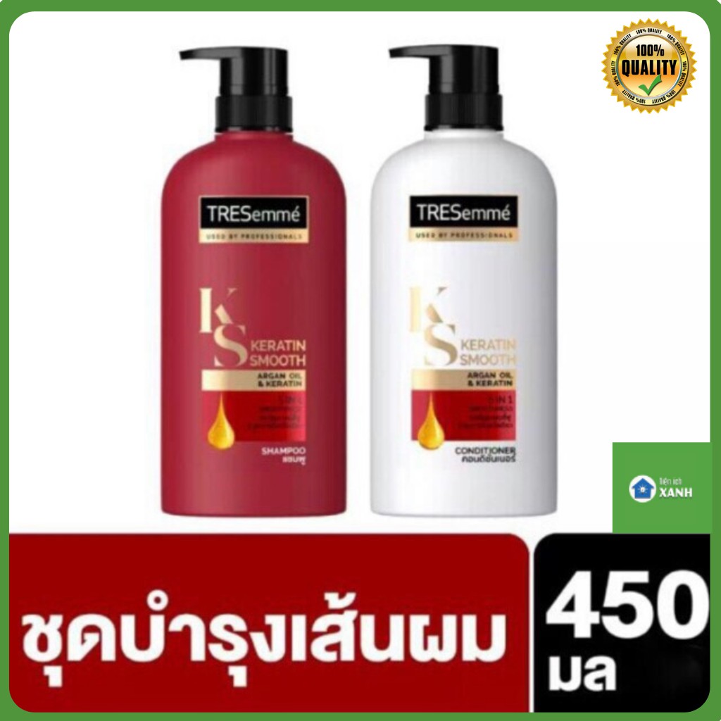 Cặp dầu gội đầu Tresemme KERATIN SMOOTH màu đỏ💞 FREESHIP💞 dầu gội xả thái lan 5 trong 1 suôn mượt vào nếp