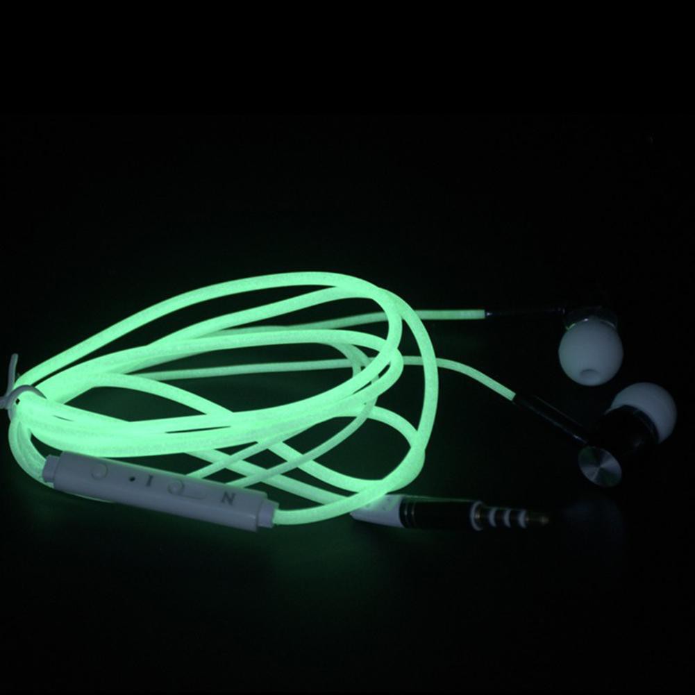 Tai nghe nhét tai jack 3.5mm thiết kế dây dạ quang thời trang