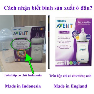 (Sản xuất tại Anh) Bình sữa Philips Avent Natural 125ml , 260ml