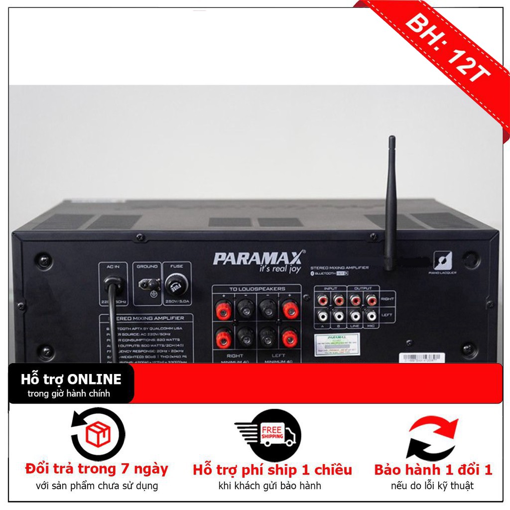 [ Giảm giá 10%] Amply PARAMAX SA-999 AIR NEW + Tặng Đầu DVD Arirang AR-36 - hàng chất lượng