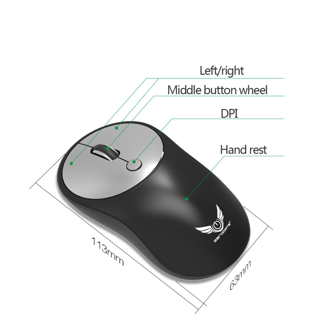 Portable T25 2.4Ghz Wireless Mouse Adjustable 1600DPI Optical Gaming Mouse Wireless Home Office Game Mice for PC Computer Laptop Wireless Mouse 2.4Ghz Wireless Mice Silent Rechargeable Mouse PC Laptop