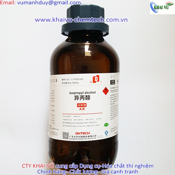 CHẤT ISOPROPYL ALCOHOL IPA 2-PROPANOL 99.7% C3H8O CHAI 500ML XILONG CAS 67-63-0