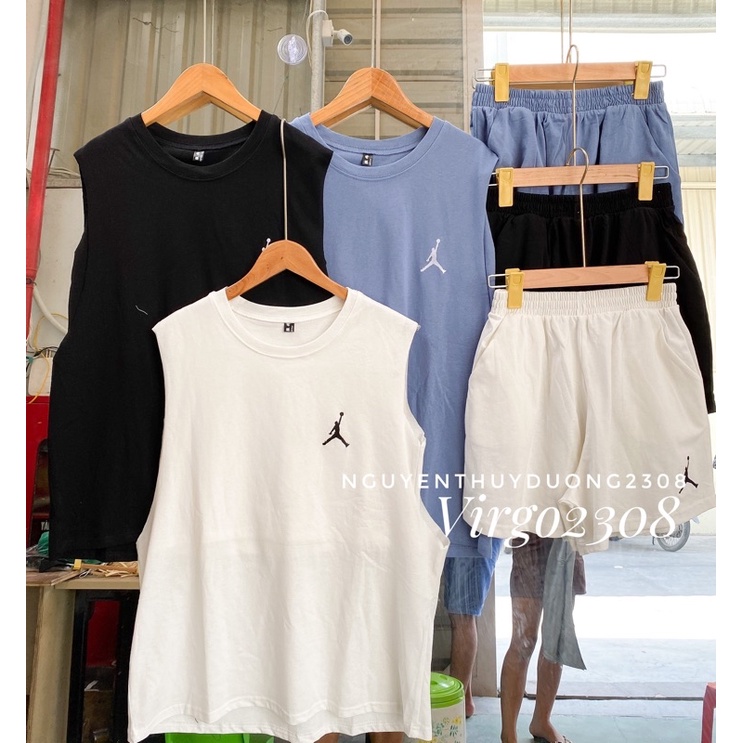 [Ảnh thật/Video/Sẵn]Set TANKTOP thêu logo ngươi chất cotton siêu đẹp