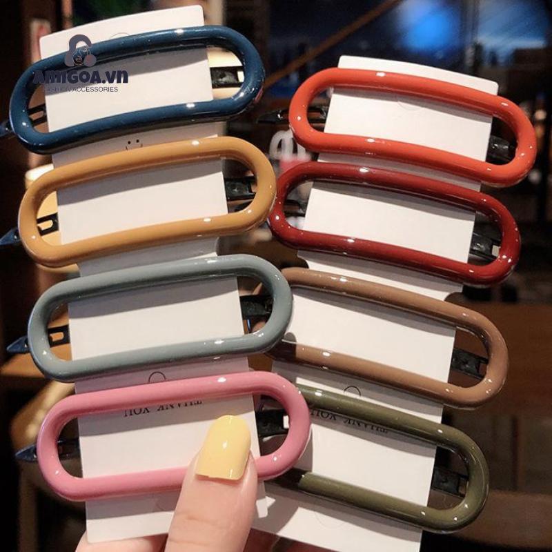 【amigoa.vn】Kẹp Tóc Mái Màu Kẹo Đơn Giản