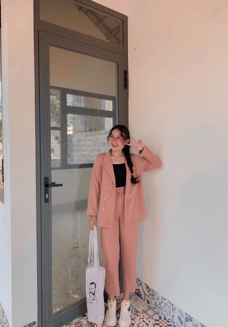 Set VEST HỒNG PASTEL