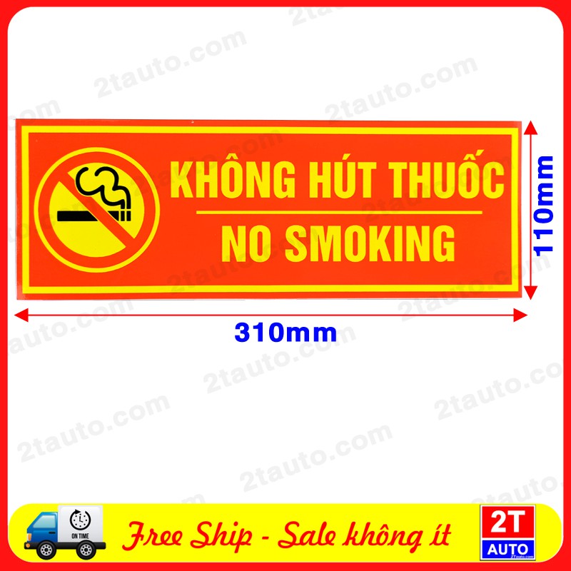 LOGO KHÔNG HÚT THUỐC NỀN ĐỎ CỠ LỚN- CẤM HÚT THUỐC NƠI CÔNG CỘNG