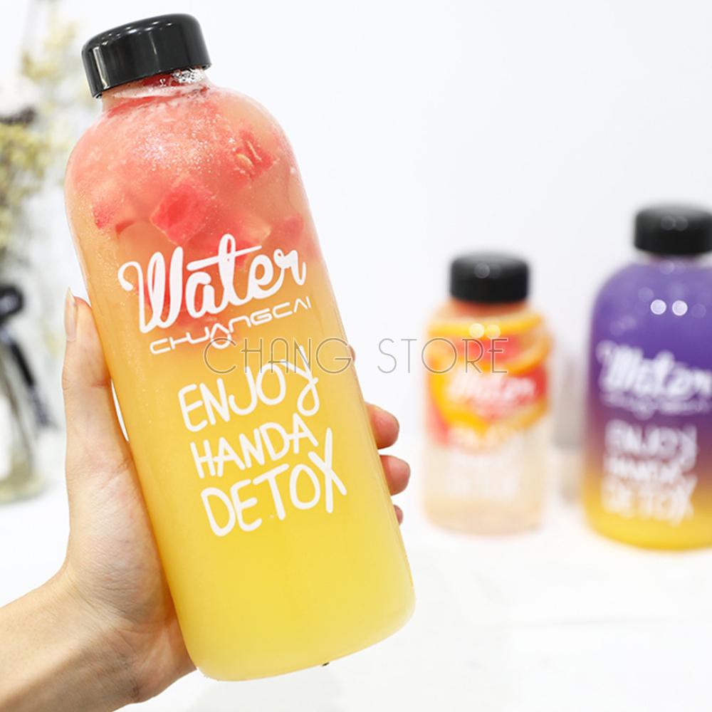 Bình Đựng Nước 1000ml Water Pongdang Detox Tặng Kèm Túi Vải Dây Rút Cực Xinh