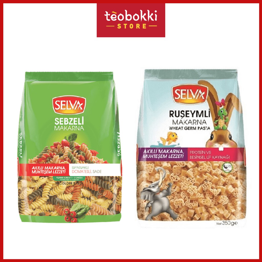 Nui xoắn rau củ/mầm lúa mì Selva 350g