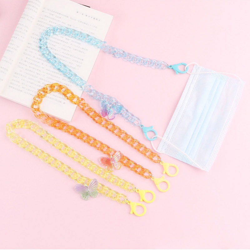 Dây đeo mắt kính hình bướm làm từ acrylic màu kẹo ngọt ngào