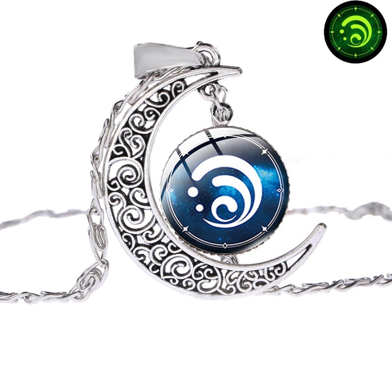 Vòng Cổ Mặt Thủy Tinh Cabochon Hình Nhân Vật Trong Game Genshin Impact Eye of God Game 7 Elements
