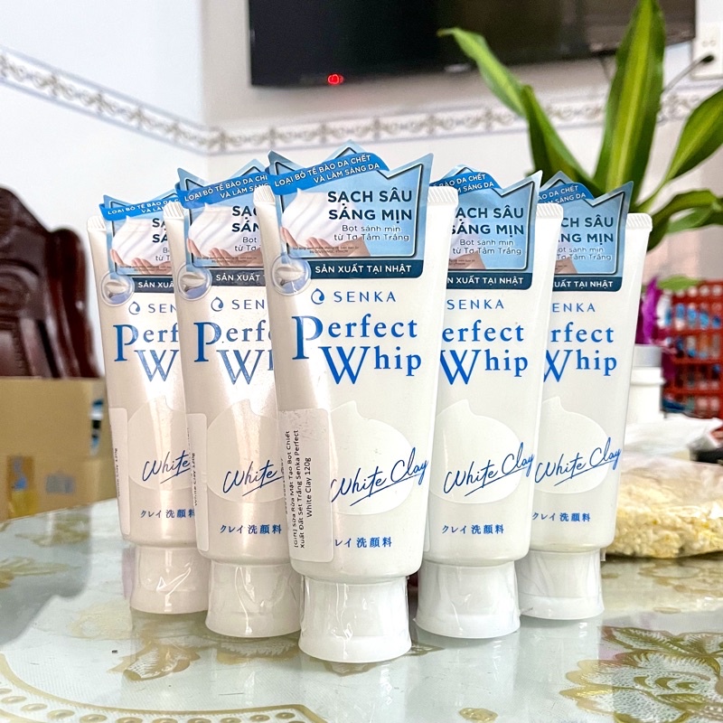 Sữa rửa mặt tạo bọt chiết xuất đất sét trắng Senka Perfect White Clay 120g