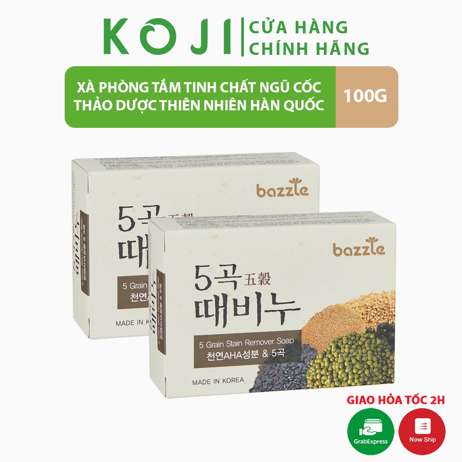 Xà phòng thực vật tinh chất NGŨ CỐC Bazzle Hàn Quốc xà bông thảo dược làm sạch bã nhờn dưỡng ẩm cho da sáng mịn màng