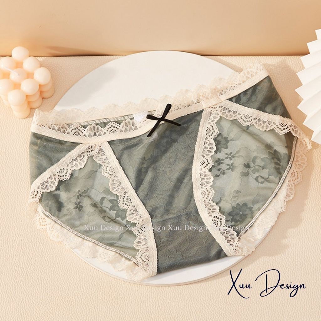 Quần lót sexy ren gấm cao cấp thêu hoa chìm gợi cảm - Wexuu Design QC49