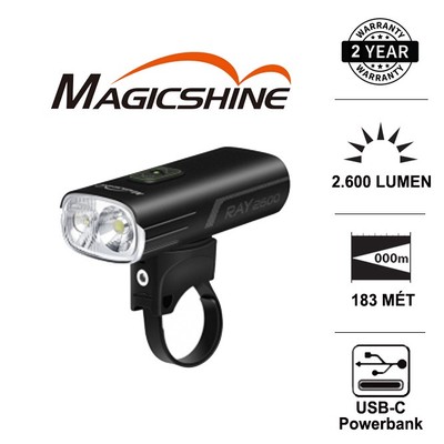 Đèn xe đạp MAGICSHINE RAY 2600 sáng 2600 lumen xa 183m sạc Type-C pin 6700mAh