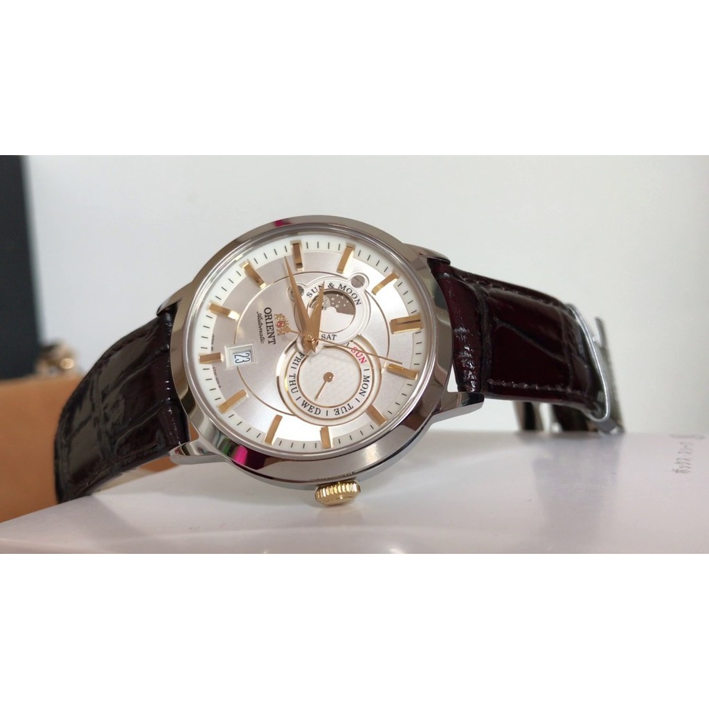 Đồng hồ Nam Chính Hãng Orien Sun And Moon FET0P004W0 [Full Box + Sổ BH Toàn Cầu]  Automatic - Dây da