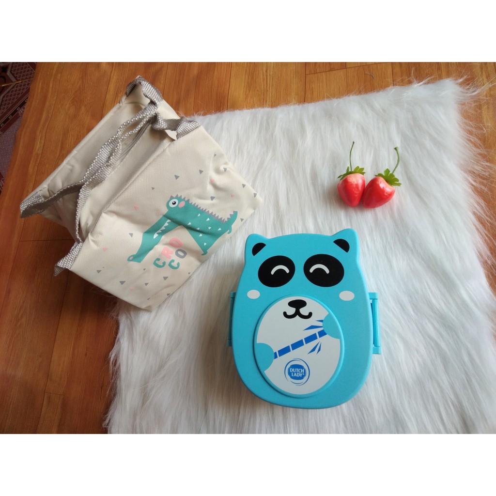 [Hình thật] Hộp Cơm Bento Xinh 2 Ngăn dễ thương Quai gài chắc chắn chống đổ thức ăn