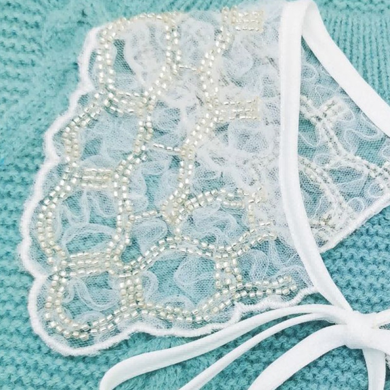 Khăn Choàng Cổ Giả Ren Đính Hạt Nhỏ Lấp Lánh Có Thể Tháo Rời Cho Búp Bê Nữ