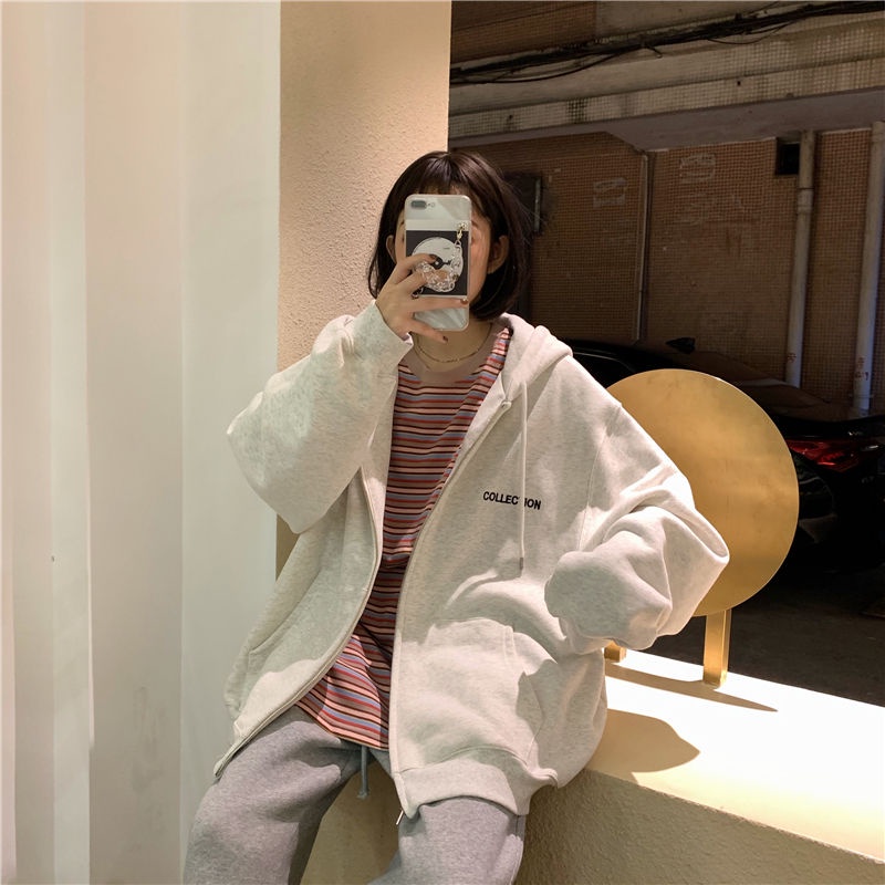 【Yuki】Áo khoác hoodie in chữ nhỏ trước ngực phong cách Hàn Xẻng | BigBuy360 - bigbuy360.vn