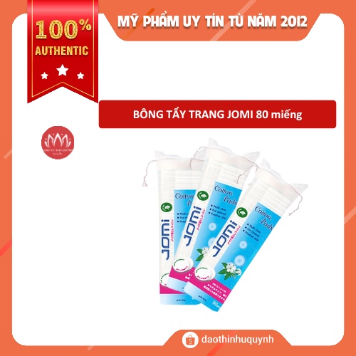 Bông Tẩy Trang Jomi Nhật Bản 80 Miếng 100% Cotton Mềm Mịn Và Làm Sạch Da Mặt Nhẹ Nhàng Daothinhuquynh