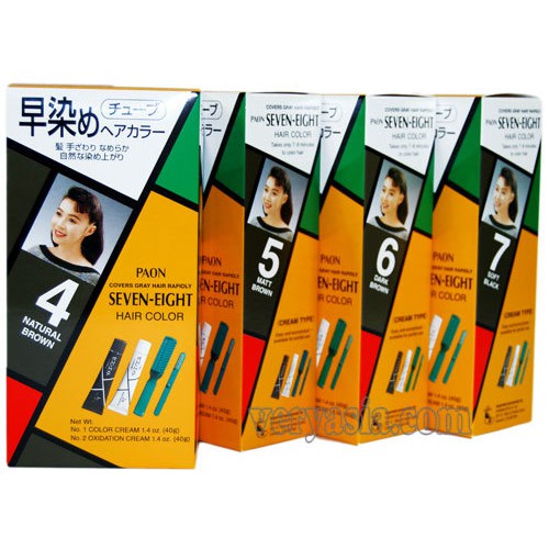 (Đủ màu) Nhuộm phủ bạc SEVEN EIGHT Hair Color (40g + 40g) Nhật Bản