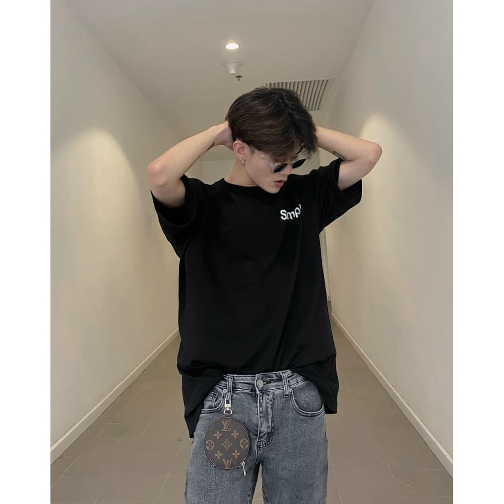 Áo thun SIMPLE bàn tay xương unisex nam nữ phong cách đơn giản FORM RỘNG tay lỡ