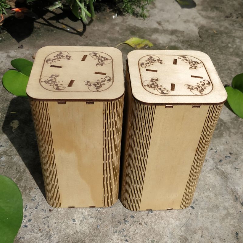 Hộp Gỗ Vuông 8x8x15- Khắc tên logo miễn phí theo yêu cầu