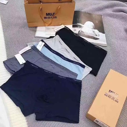 Hộp set 5 quần lót nam, quần sịp đùi thông hơi xuất nhật loại 1
