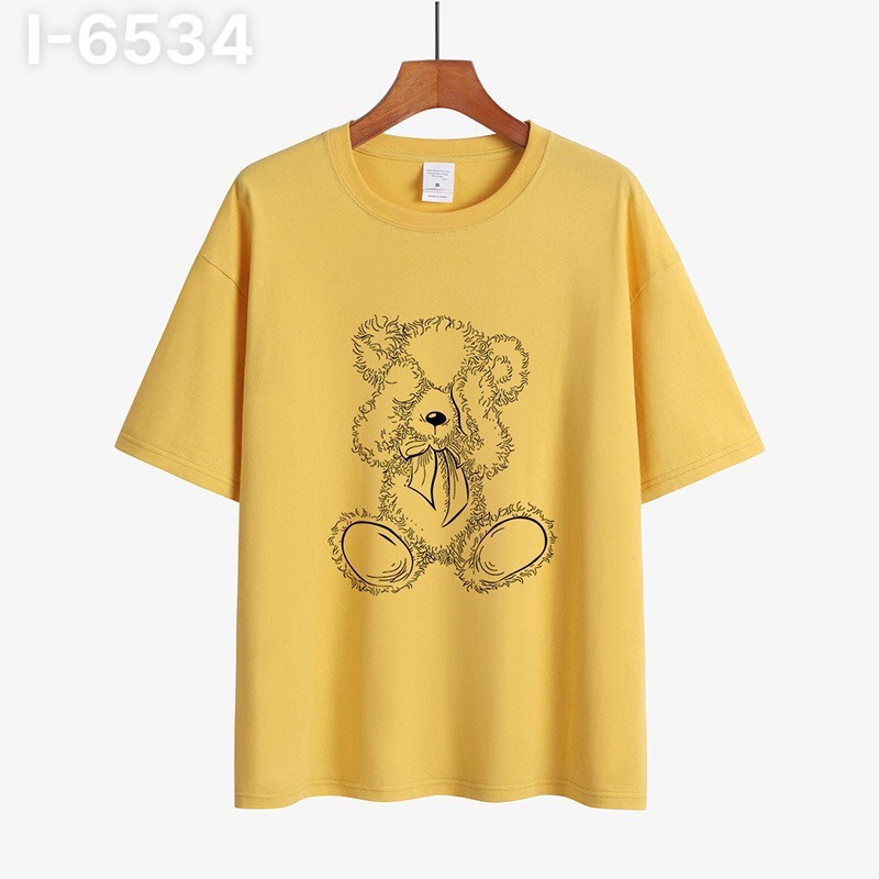 Áo Thun Nữ Tay Lỡ UNISEX Gấu Búp Bê Vẽ siêu xinh