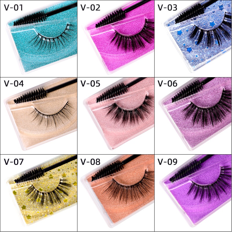 Lông mi giả 3D bằng nhựa cotton lanh mềm mại và dài tự nhiên