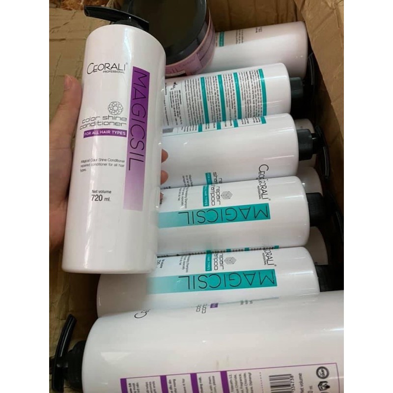 Dầu gội và xả Ceorali Magicsil phục hồi tóc chuyên sâu