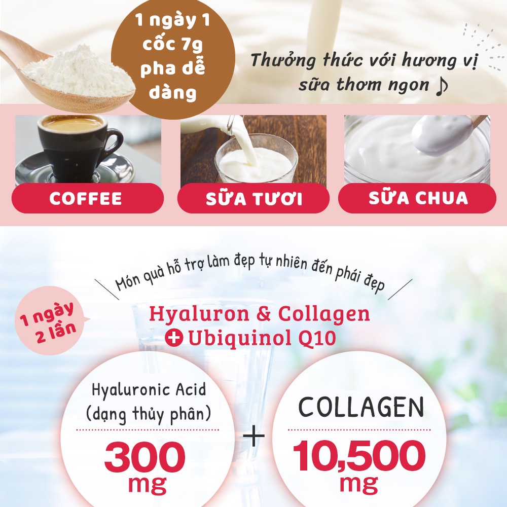 Bột uống Hyaluron & Collagen FINE JAPAN hạn chế lão hóa da, giúp mịn và trắng da 196g