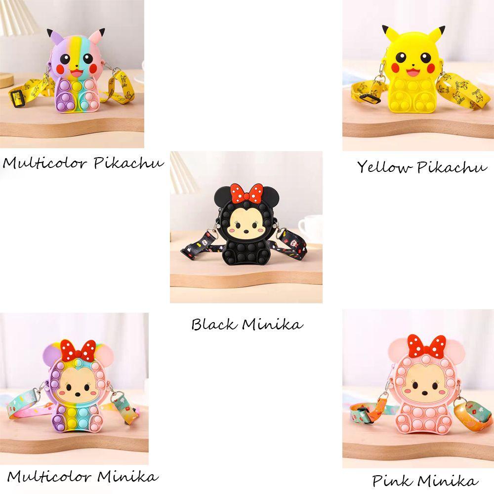 KENT1 Rodent Túi Đeo Vai Đựng Tiền Xu Bằng Silicone Hình Pikachu Minika Chống Căng Thẳng