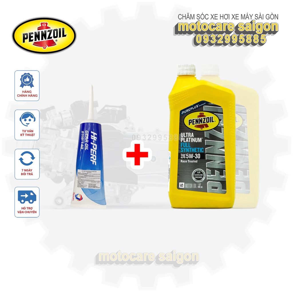 [TẶNG NHỚT SỐ] Nhớt xe tay ga Pennzoil 5W30 tặng nhớt hộp số cao cấp khi mua nhớt