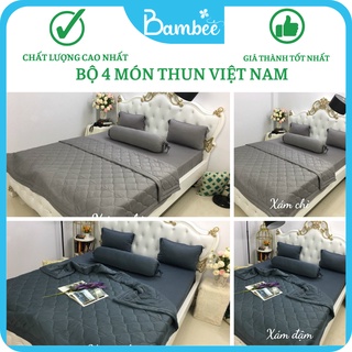 Bộ Ga Thun Lạnh 1 Màu Nệm Cao 20 cm - 30 cm
