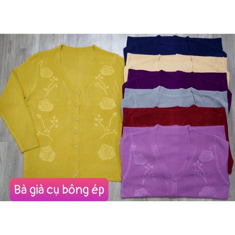 Áo khoác thun len bà già